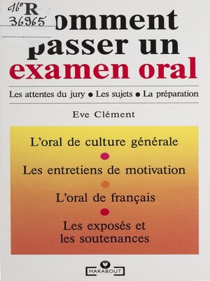 cover image of Comment passer un examen oral